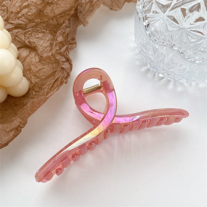 New 13cm Oversized Hair Claw Shark Clips Shiny Colorful Cross Grab Clip Womans Girl Elegant Ponytail Hairpin hair Accessory